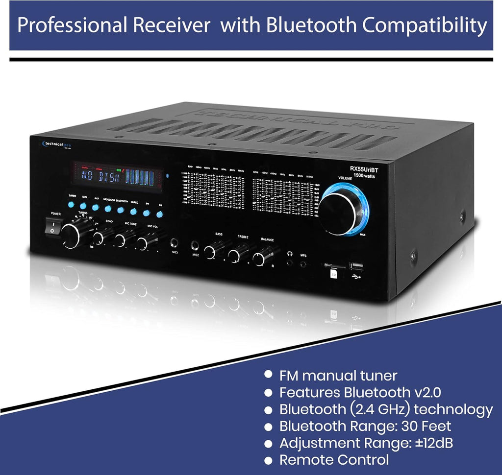 1500 Watts Professional Receiver with Bluetooth Compatibility R155486