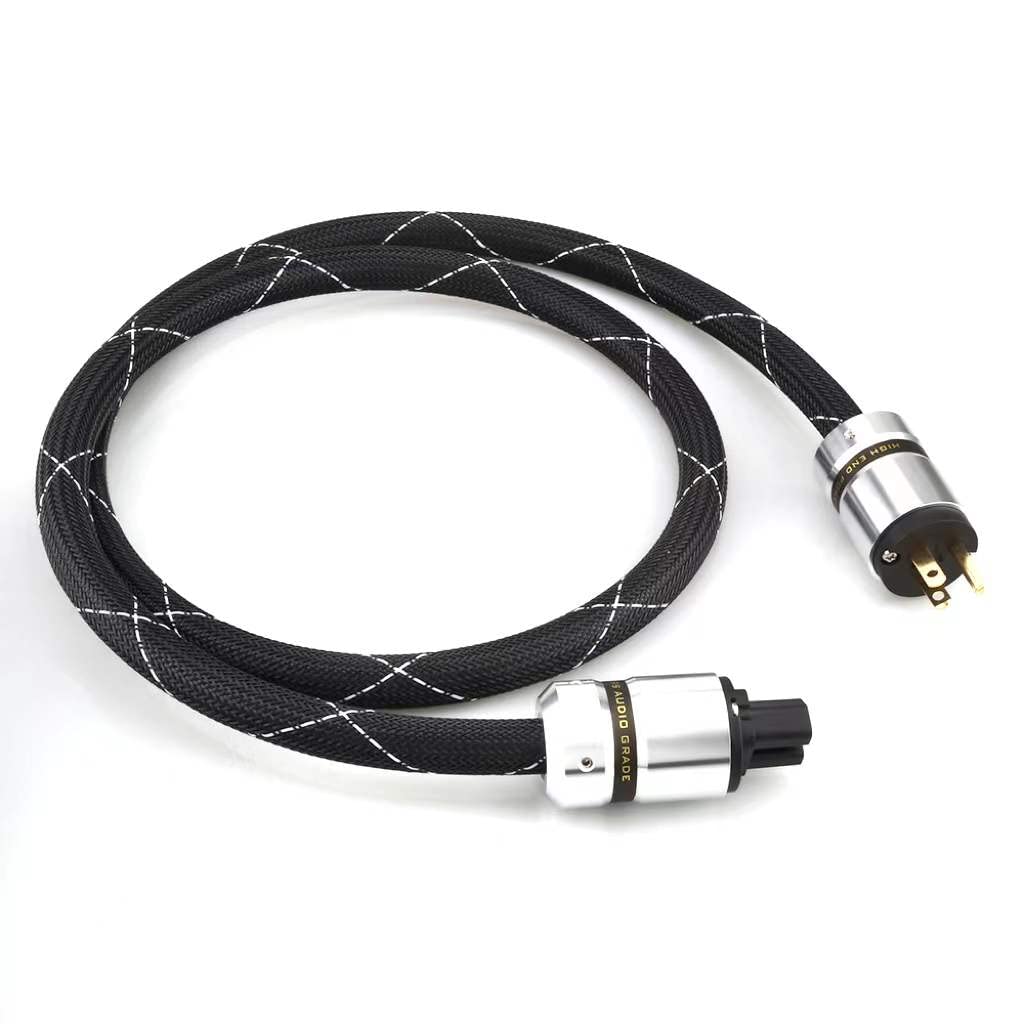 12AWG HiFi Power Cord 125V 15A 3-Prong Audiophile AC Power Cable with US Connector Plug (1.5M / 4.92FT) Pack of 2 S685652