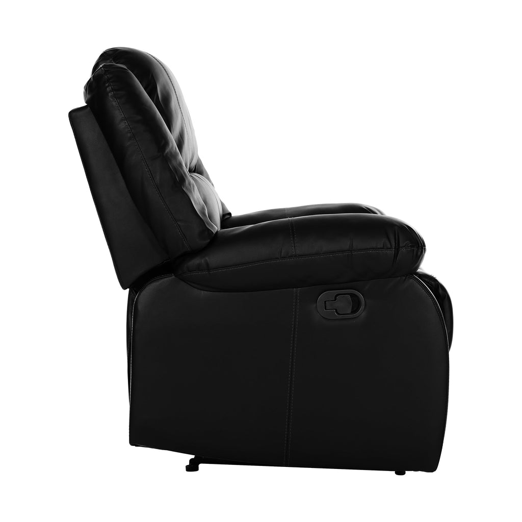 Black Faux Leather Reclining Chair D554