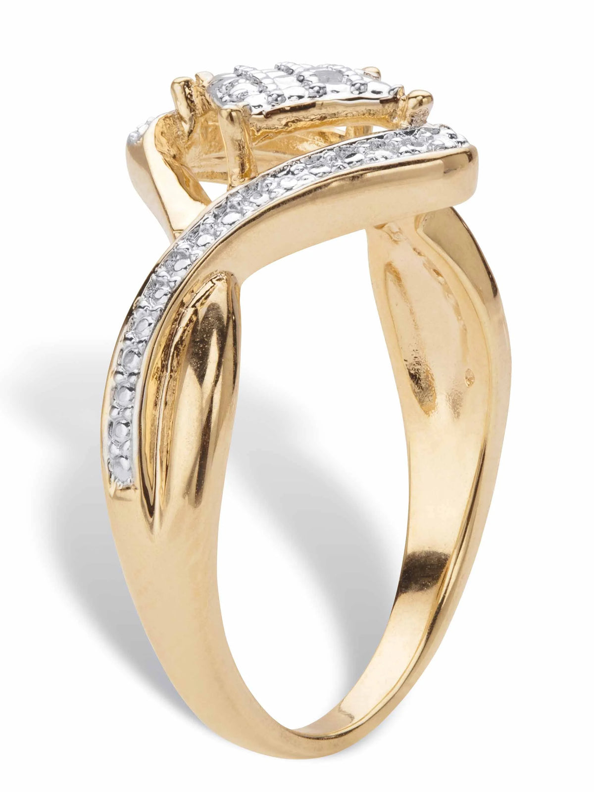 Gold-Plated Diamond Accent Cluster Ring F99200