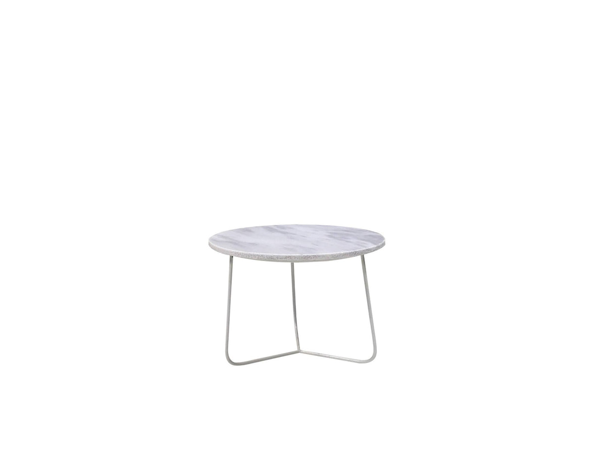 White Marble Top End Table J28026