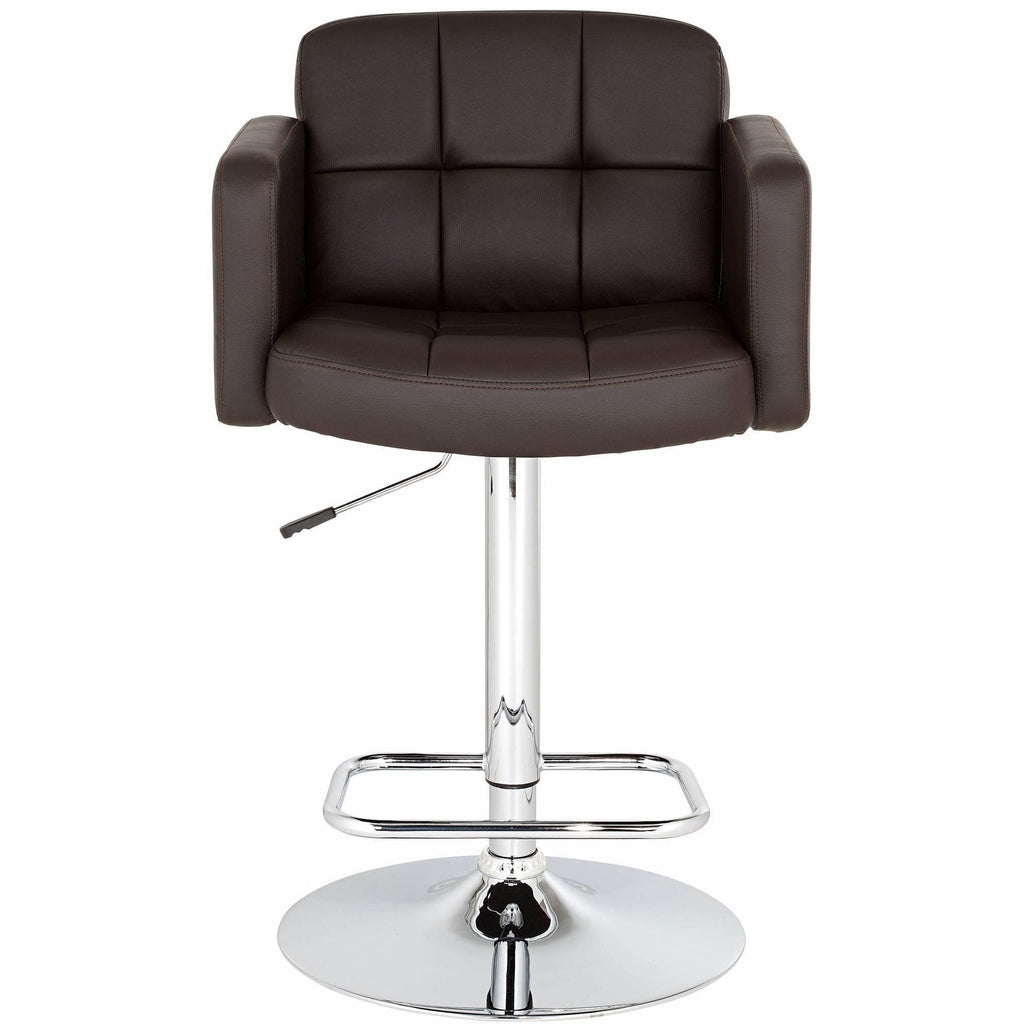 Espresso Faux Leather Adjustable Swivel Bar Stool T236890