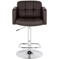 Espresso Faux Leather Adjustable Swivel Bar Stool T236890