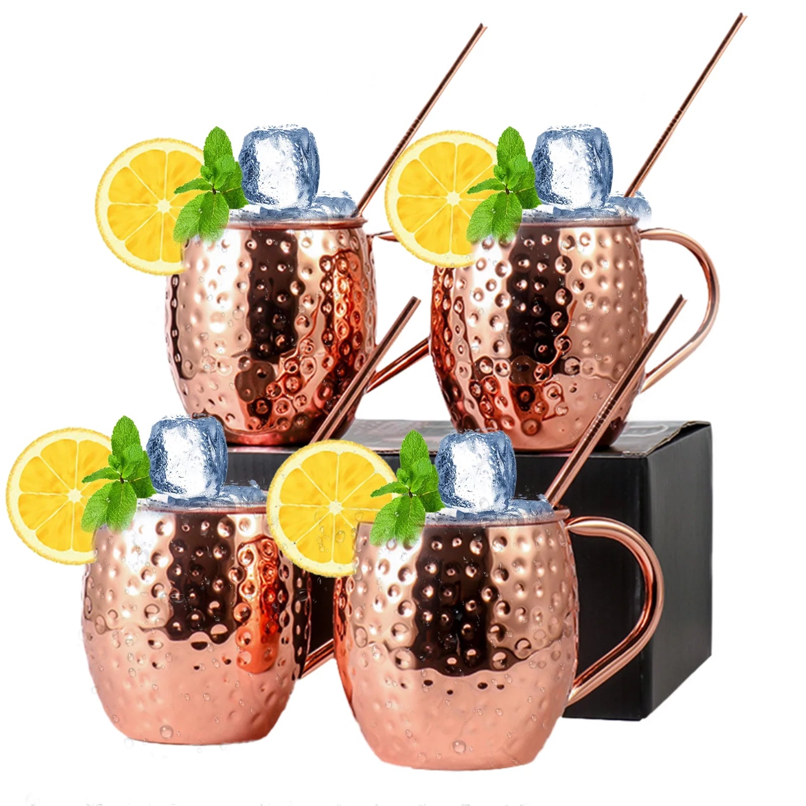 Set of 4 Copper Mugs Z6451
