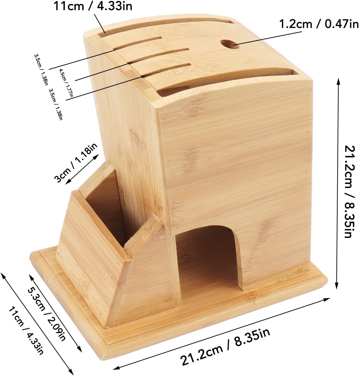 Wooden Knife Block with Non Slip Felt Mat O198