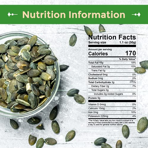 Unsalted Pumpkin Seeds (Pepitas) 1lb bag O36816