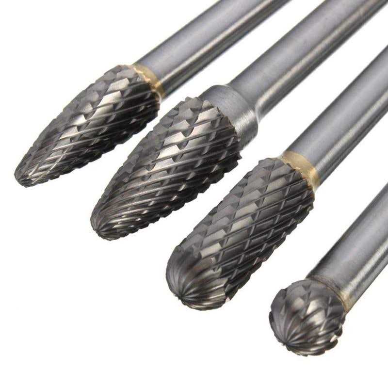 4pcs Tungsten Carbide Burr Set 6mm Shank 6-inch Length A964237