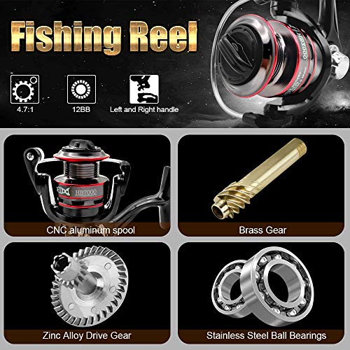 Ultralight Spinning Reel, 5.2:1 Gear Ratio, 12 Ball Bearings, Carbon Fiber Drag M446984