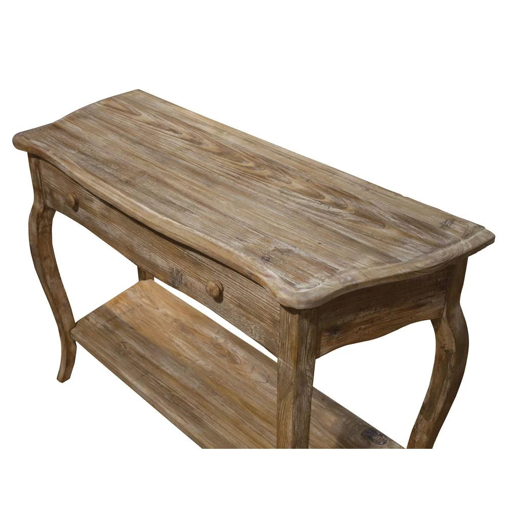 Rustic Reclaimed Media Console Table, Driftwood M9386