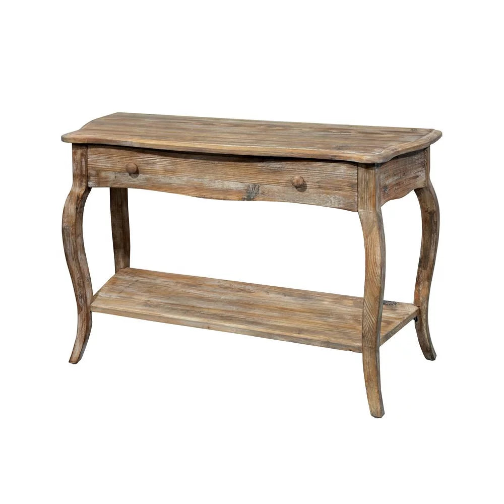 Rustic Reclaimed Media Console Table, Driftwood M9386