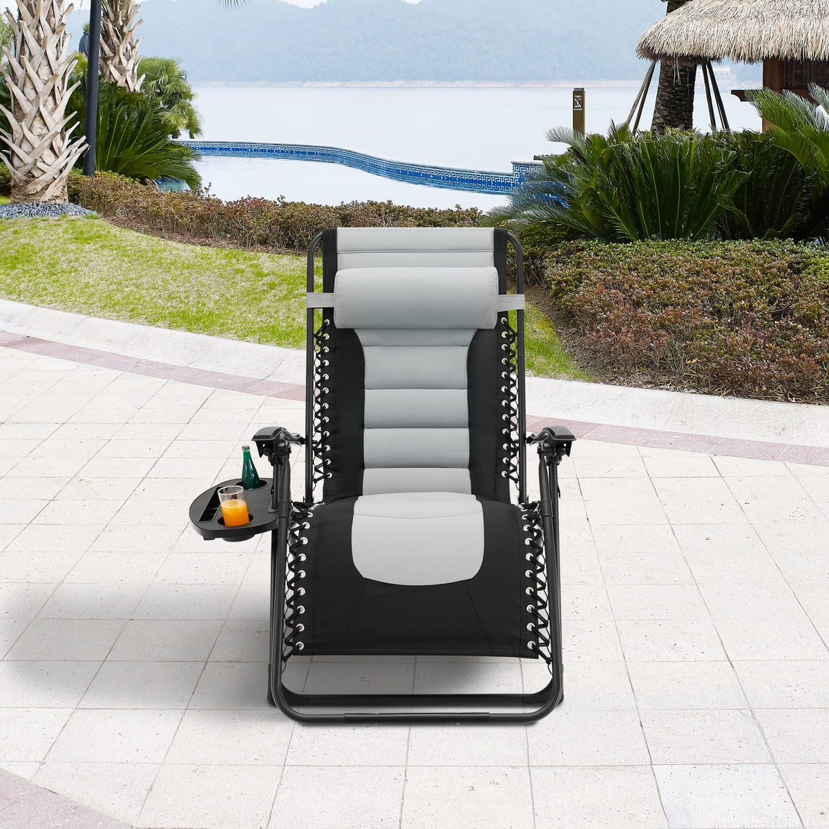 Oversized Zero Gravity Folding Lounge Chair Gray S38812