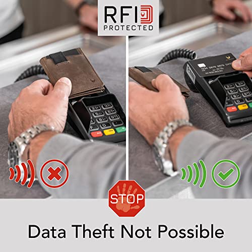 Slim Genuine Leather Wallet with RFID Protection T34361