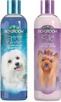 Super White Shampoo and Silk Creme Rinse Conditioner - 12 Fl Oz Each L489