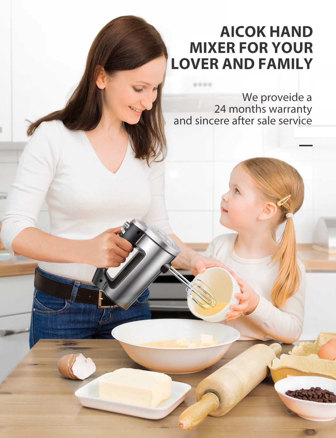 Silver 6 Speed Hand Mixer with 3 Attachments G87393