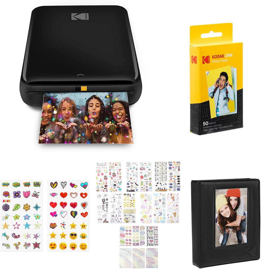 Wireless Mobile Photo Mini Printer (White) Pack of 2 M875034