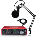 2x2 USB Audio Interface Bundle with Condenser Studio Microphone, Shock Mount, Pop Filter and XLR Cable E63578