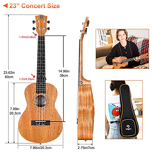 Concert Ukulele Mahogany 23 Inch Acoustic H625