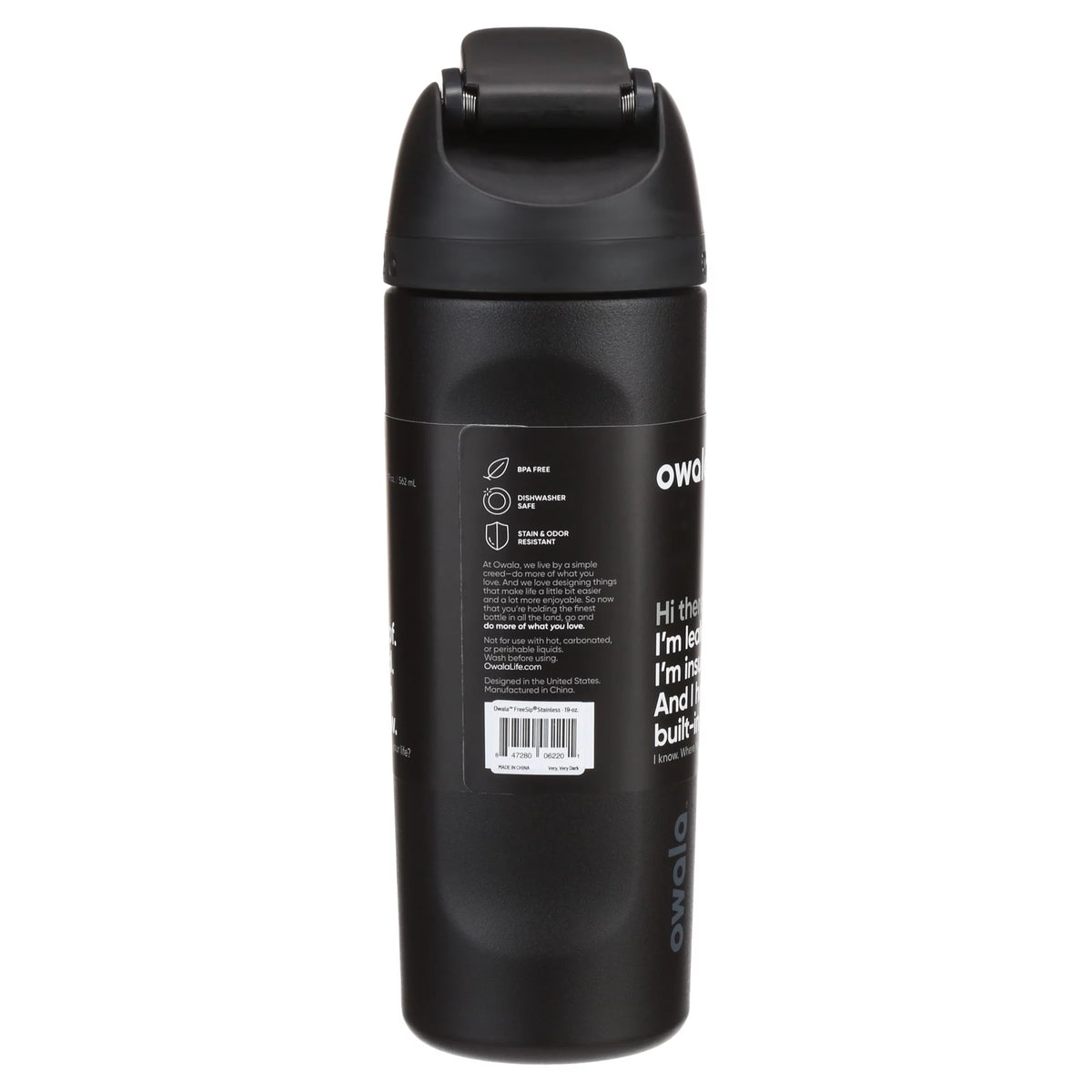 Black Stainless Steel Water Bottle 19oz I866619