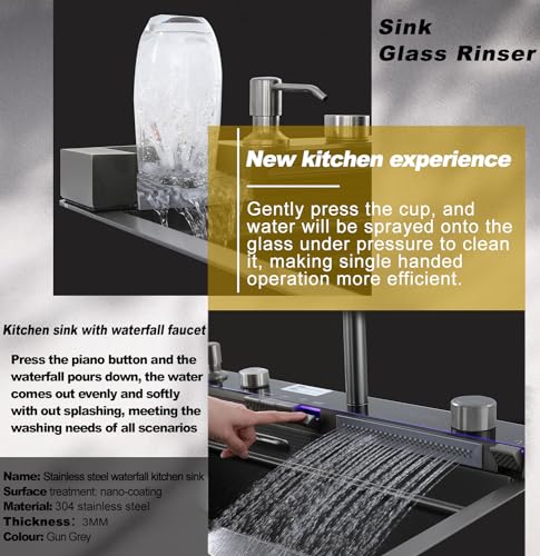 304 Stainless Steel Kitchen Sink with Pull-Out Faucet J25839