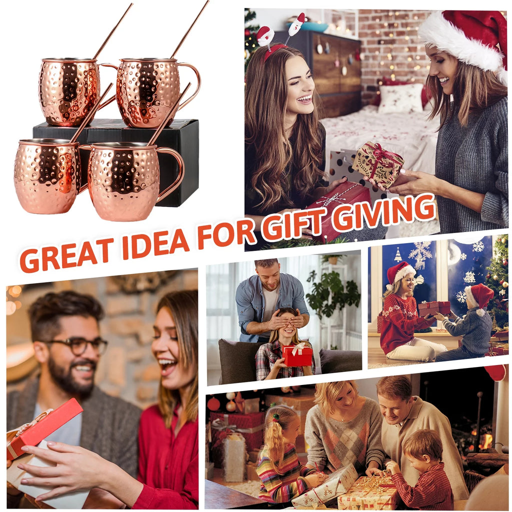 Set of 4 Copper Mugs Z6451