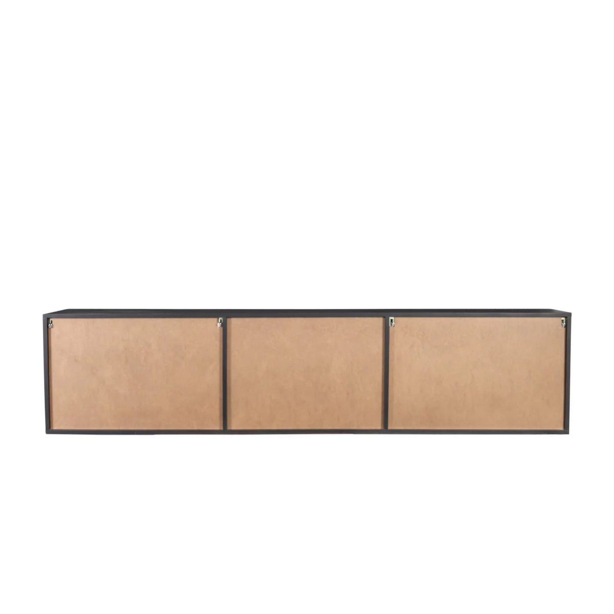 Floating TV Stand with Shelf and Clamshell Doors V131