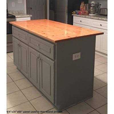 1 in. x Allwood Pine Project Panel Table Island Top P8786