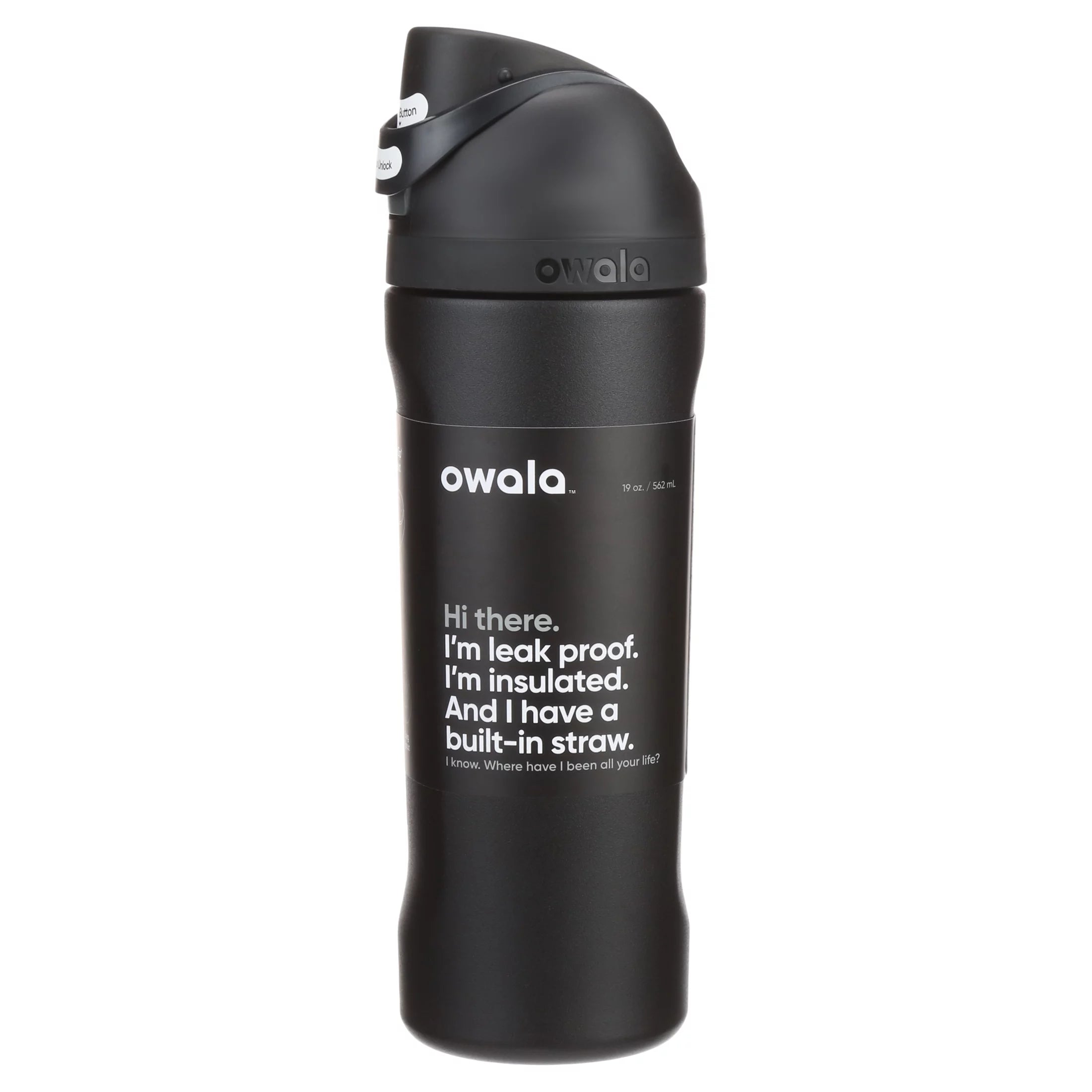 Black Stainless Steel Water Bottle 19oz I866619