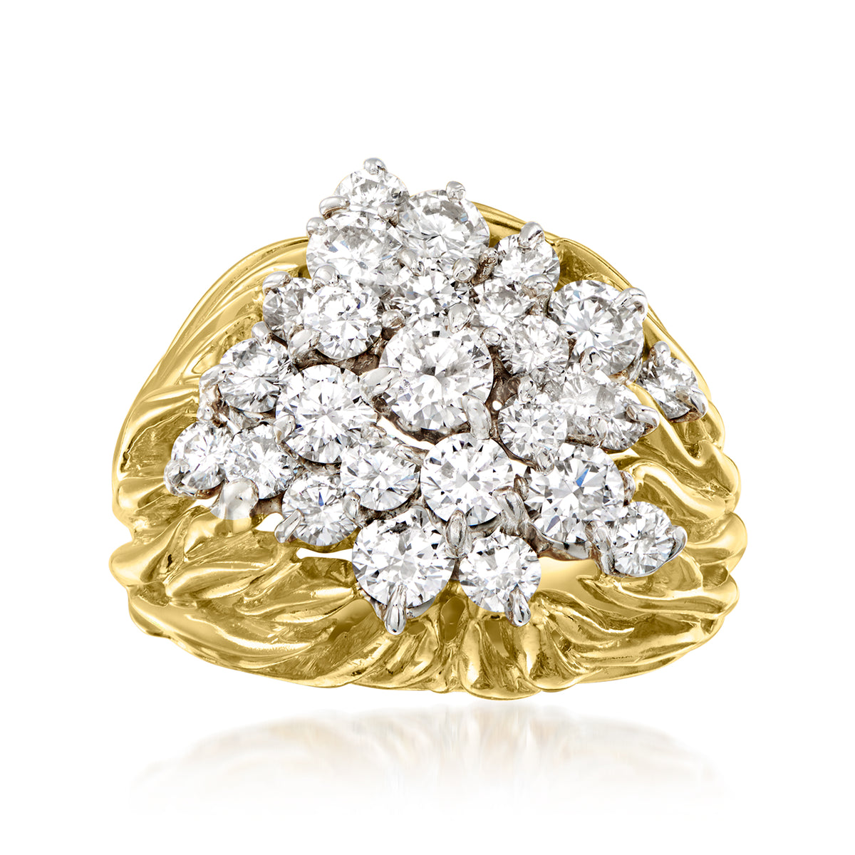 Vintage 1.85 ct. t.w. Cluster Cocktail Ring in 18kt Yellow Gold M82330