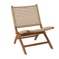 Brown Wood Handmade Woven Lounge Chair Q563899