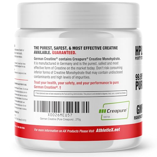 Micronized Creatine Monohydrate Powder, 99.99% Purity, 270g (54 Servings) G783