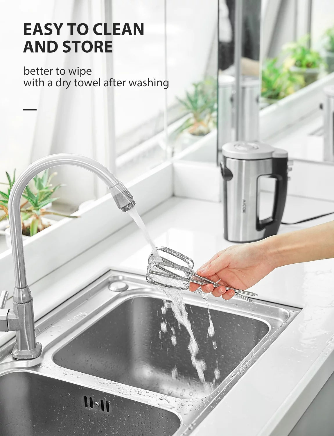 Silver 6 Speed Hand Mixer with 3 Attachments G87393