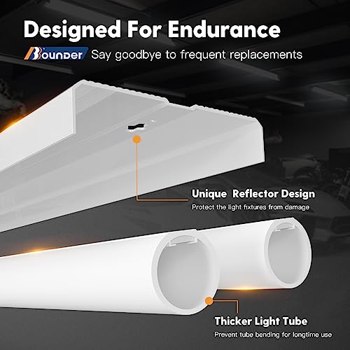 12 Pack 4 FT 5000K 4400 LM LED Shop Light with Reflector I6976