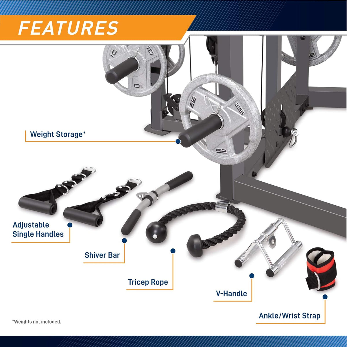 Smith Cage Machine with Workout Bench and Weight Bar Home Gym Equipment N9067
