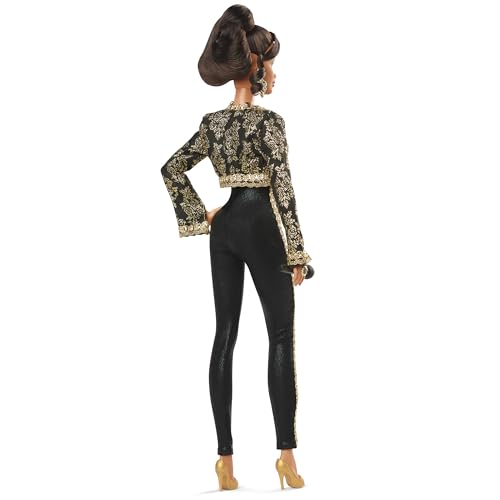 Black and Gold Suit Doll with Cropped Jacket and Golden Accessories C525006