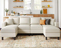 U Shaped Velvet Sectional Sofa with Ottomans X19687