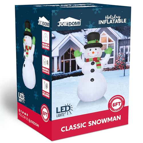 6 FT Tall Christmas Inflatables Snowman with Built-in LEDs K8414