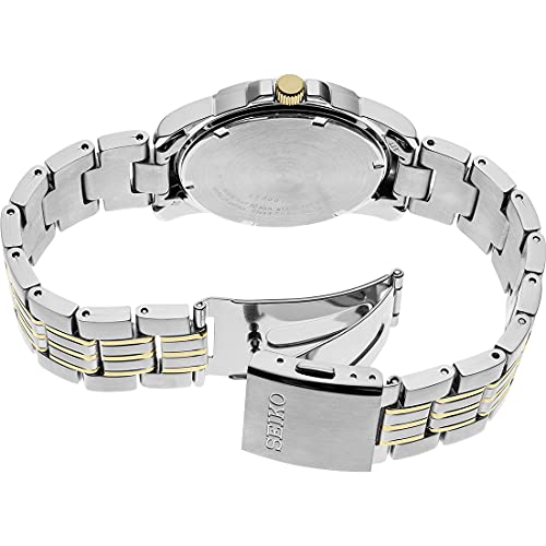 Stainless Steel Watch with Day/Date Calendar, Luminous Markers, 100m Water-Resistant U21889