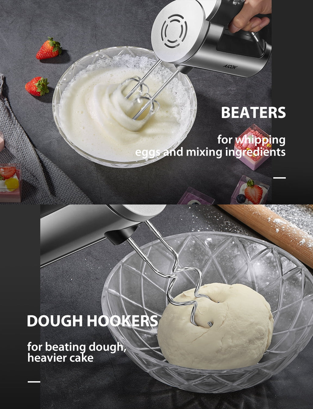 Silver 6 Speed Hand Mixer with 3 Attachments G87393