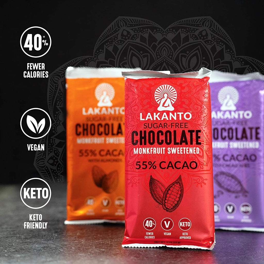 55% Dark Cacao Sugar Free Chocolate Bars, 8 Pack C59021