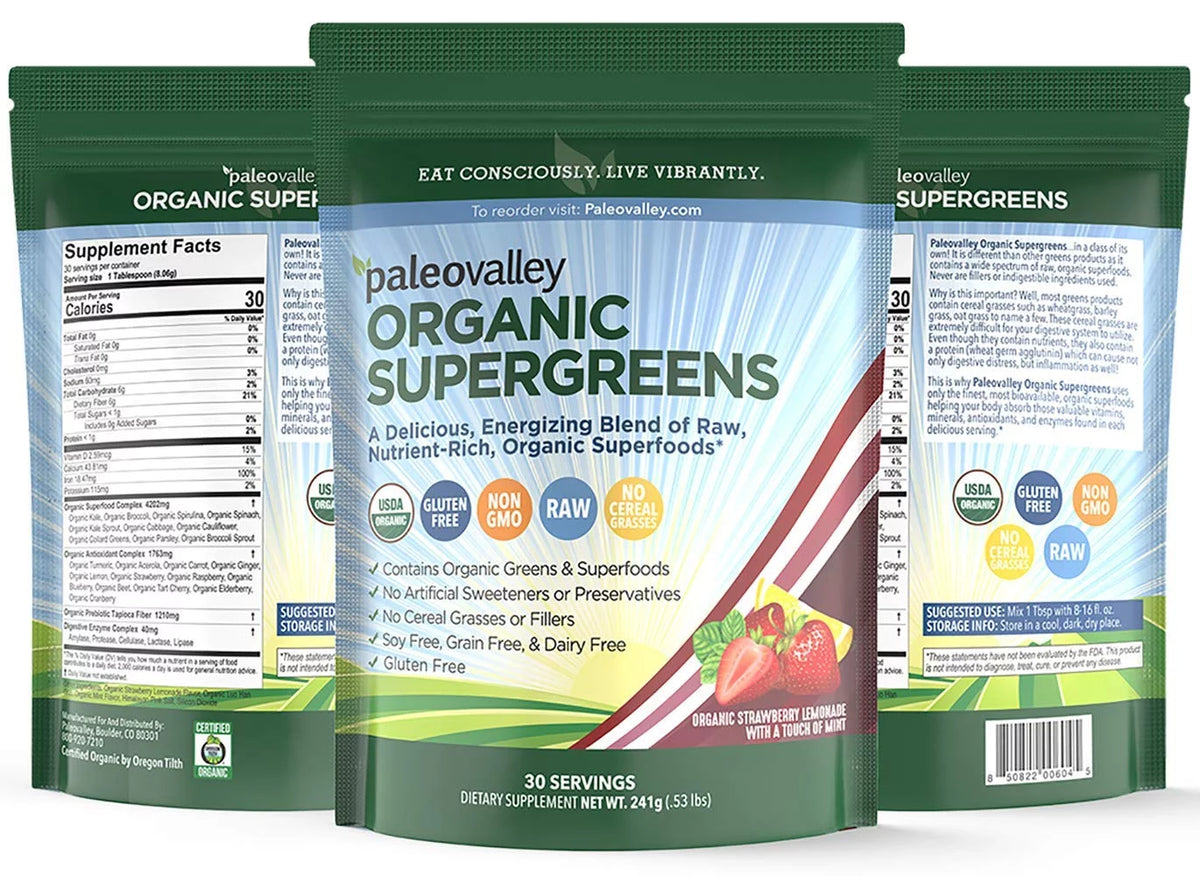 Organic Supergreens Raw Green Superfood Powder 30 Servings G4931