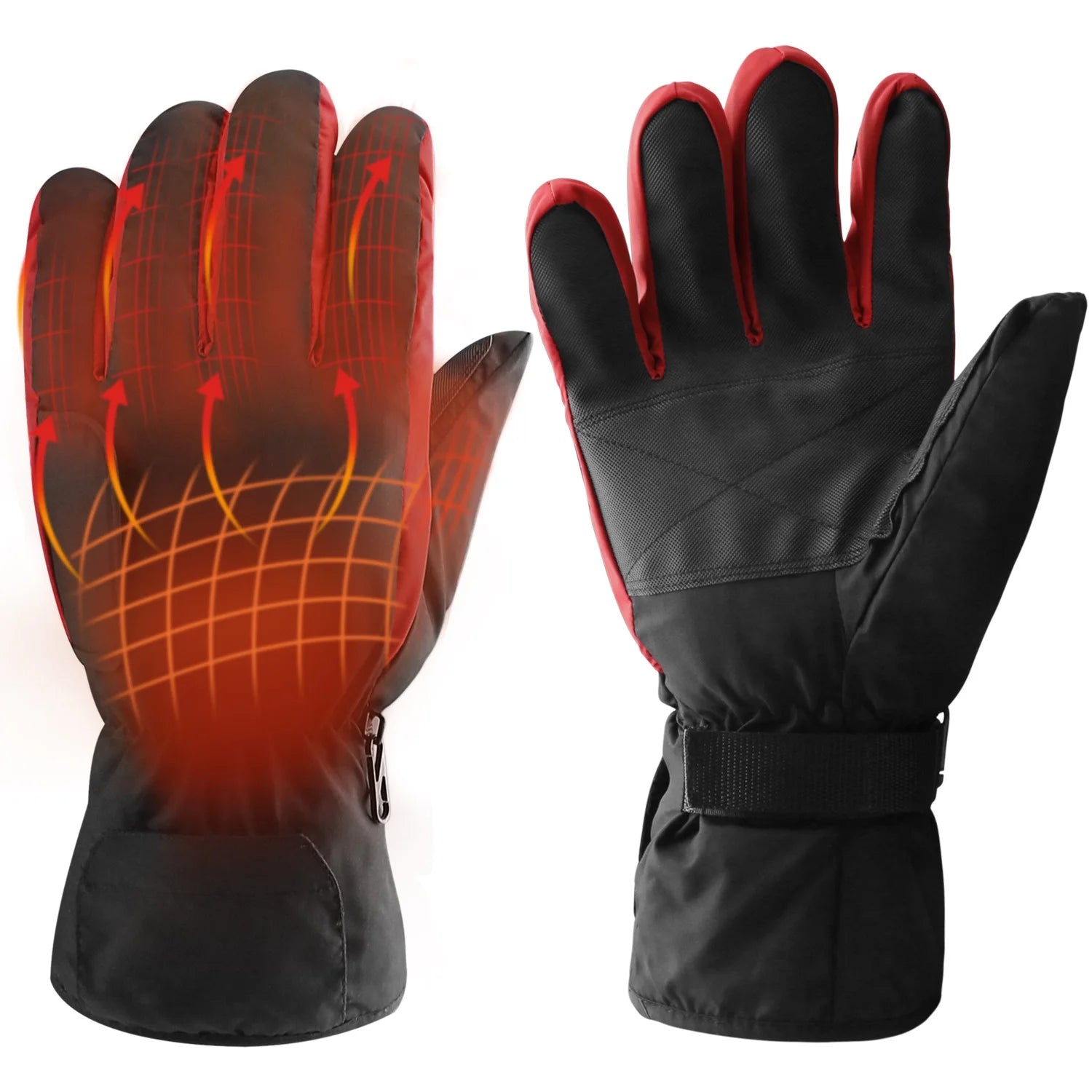 Red Heated Winter Gloves A987589