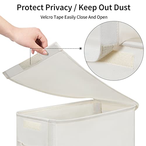 65L Slim Laundry Hamper with Lid Rolling Laundry Basket with Wheels Foldable Dirty Clothes Hamper Storage Bins (Grey) R8116