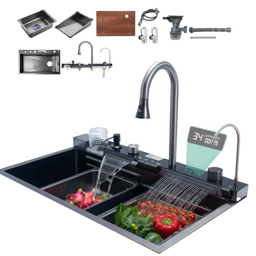 304 Stainless Steel Kitchen Sink with Pull-Out Faucet J25839