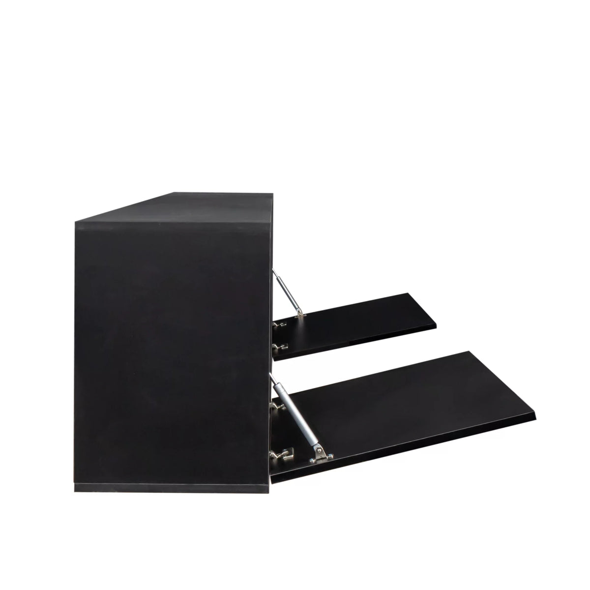 Floating TV Stand with Shelf and Clamshell Doors V131