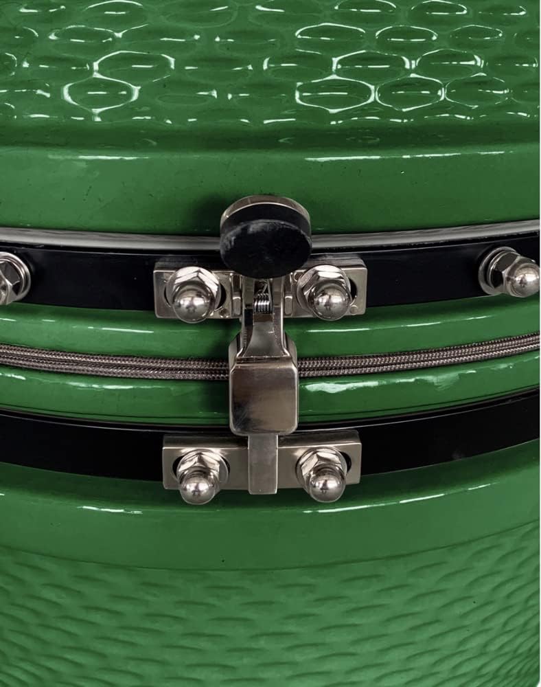 Green Ceramic Barbecue Charcoal Grill with Side Table M66563