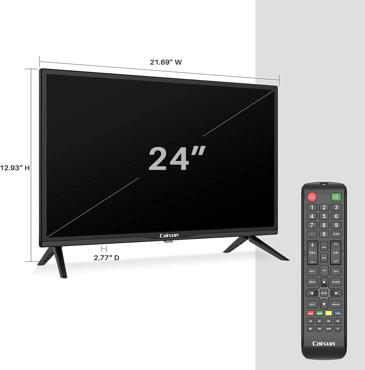 24 inch HD 720P LED TV with HDMI, USB, VGA, Earphone, Optical Ports, Dolby Audio C813010