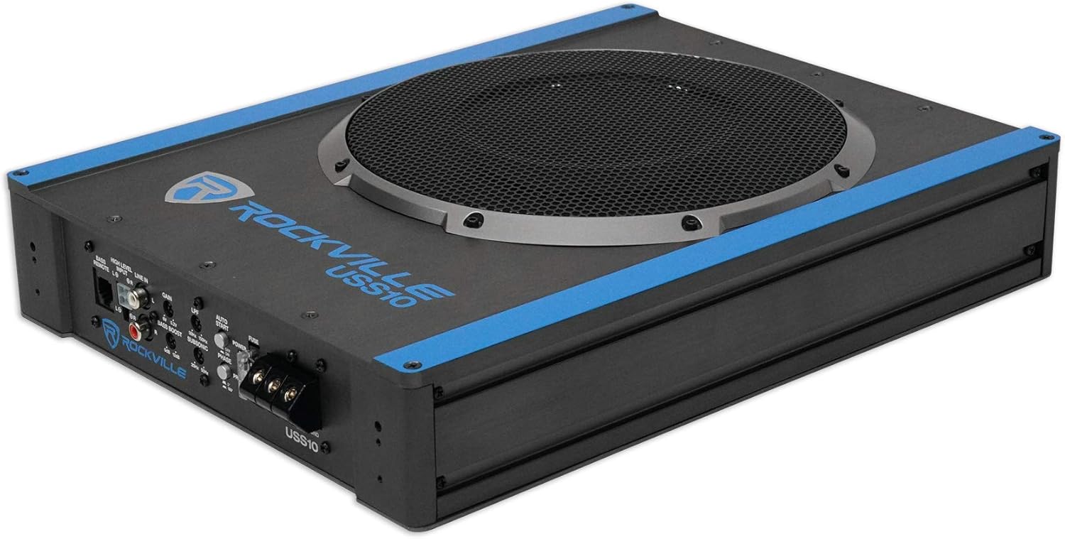 10 800w Slim Under-Seat Active Powered Car Subwoofer P4840