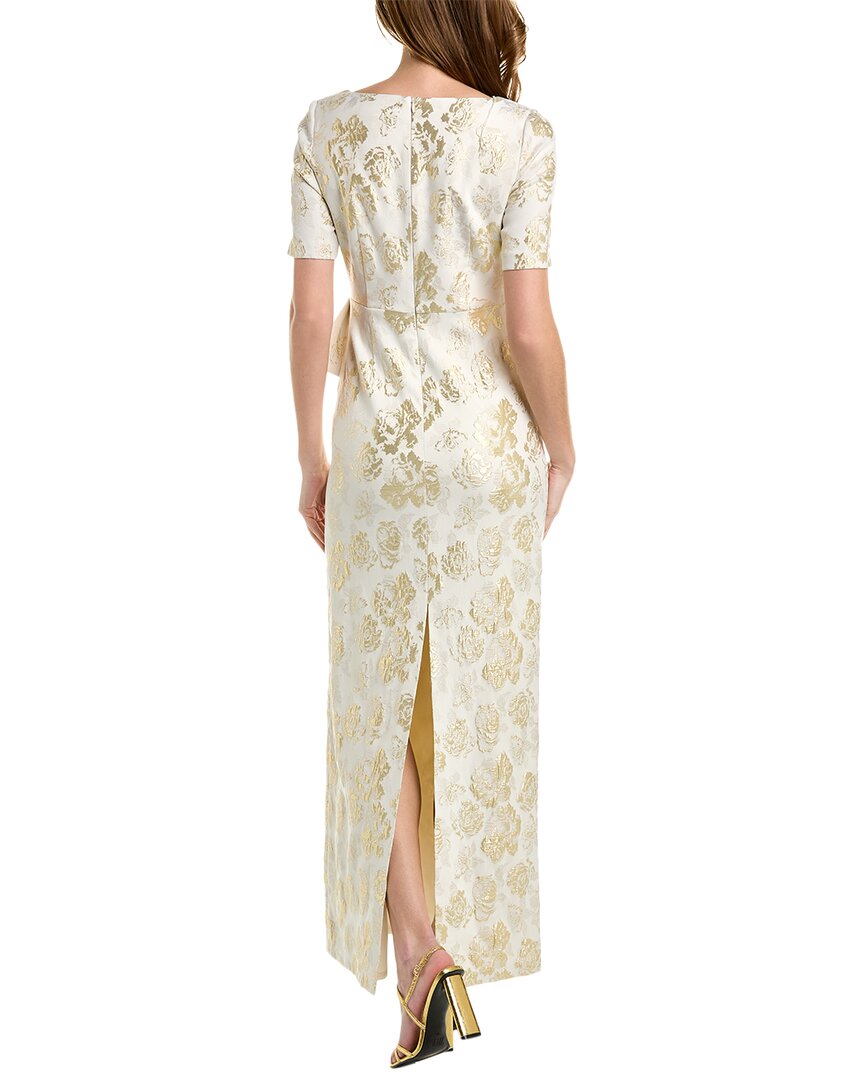 Yellow V-Neck 3/4-Sleeve Gown J3150