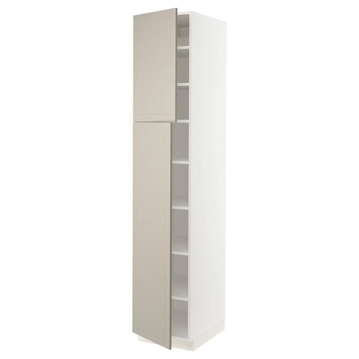 White High Cabinet with shelves and 2 Doors X4316