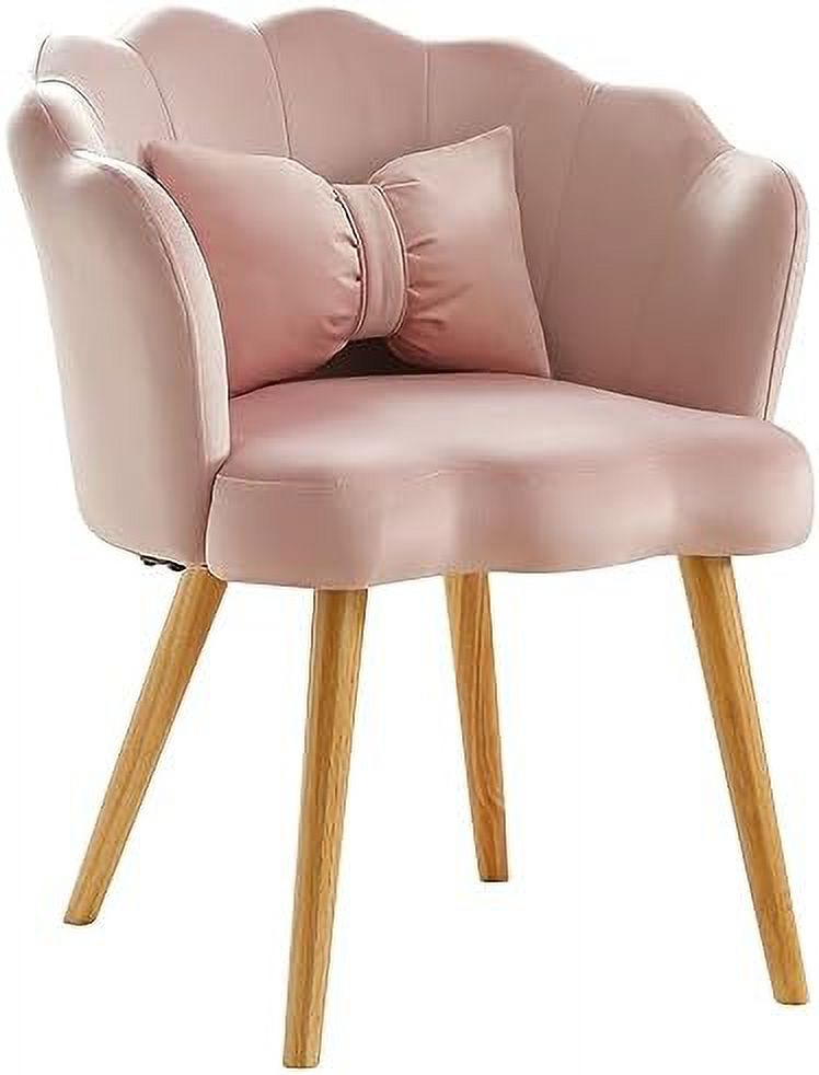 Yellow Velvet Accent Chair with Waist Pillow T119